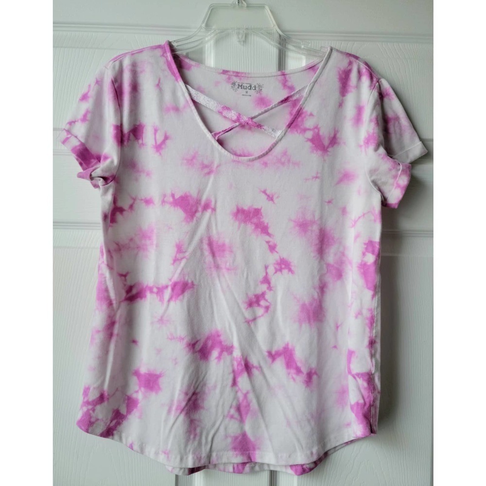 Mudd T Shirt Medium Pink White Tie Dye